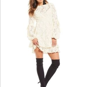 FINAL SALE Free People Ivory Lace Ruby Mini Dress
